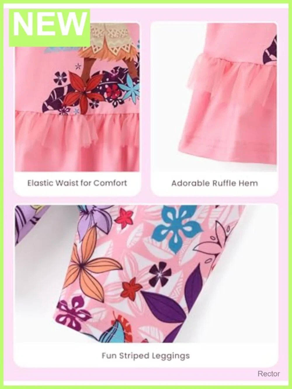 Disney Toddler Girls 2pc Outfit Top & Pants Set Ruffle Sleeve Casual